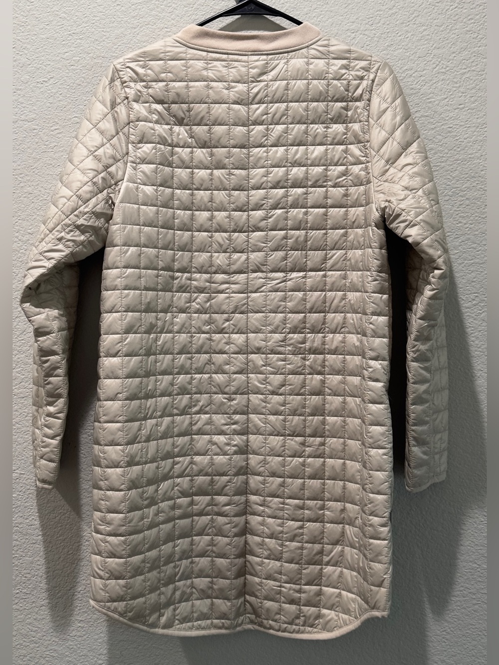 Athleta Quilted Long Zip-Front Jacket in Light Beige - Picture 3 of 4